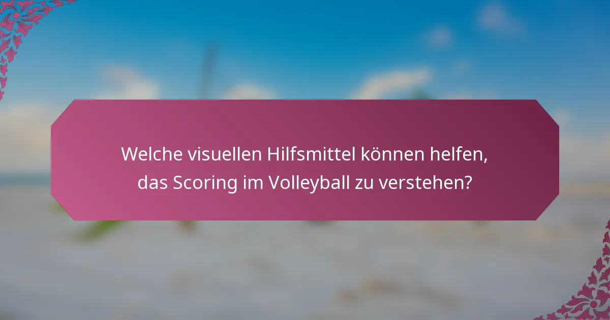 Welche visuellen Hilfsmittel können helfen, das Scoring im Volleyball zu verstehen?